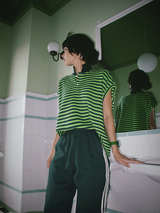 Classic Stripe Collar Tee - Green&Yellow