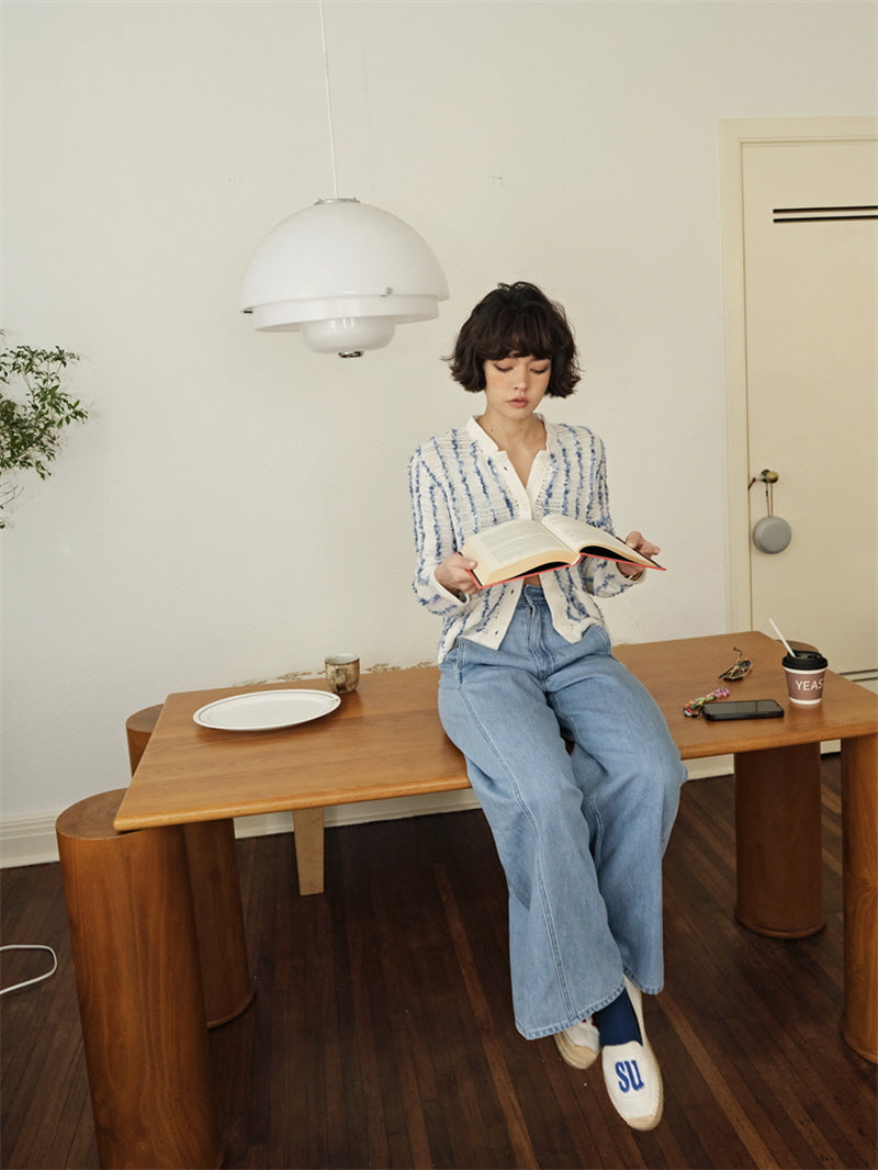 Slouch Flow Wide Denim - Light Blue