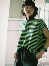 Classic Stripe Collar Tee - Green&Yellow