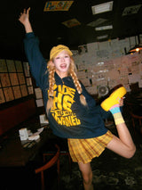 Yellow Check Pleated Skirt