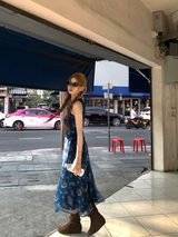 Astro Slip Maxi Dress - Long in Navy blue
