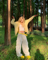 Cargo Wide Jeans in Light Blue — AREUMIEUR, look 1