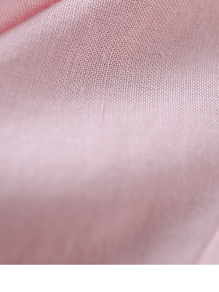 Disc Button Shirt in Pink, oversized linen blend shirt — AREUMIEUR, detail 3