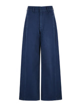 Slouch Flow Wide Denim in Dark Blue — AREUMIEUR, detail 1