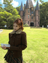 Collar Jacket in Brown — AREUMIEUR, look 3