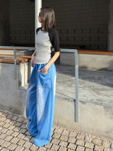 Gradient Drawstring Wide Pants in Blue — AREUMIEUR, look 2