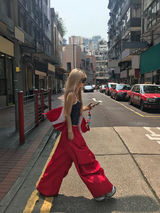 Retro Slouchy Wide Pants - Red — AREUMIEUR, city look 2